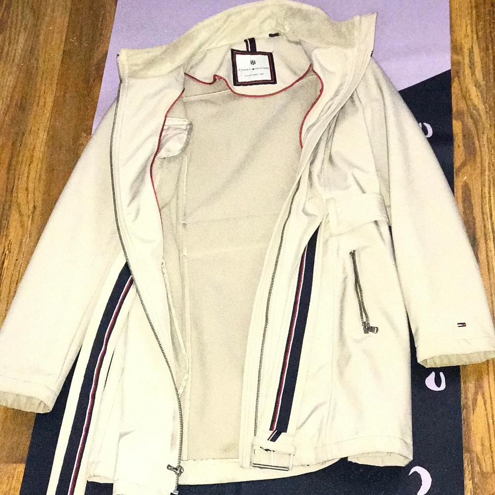 Tommy Hilfiger Hooded Water-Resistant Trench Coat